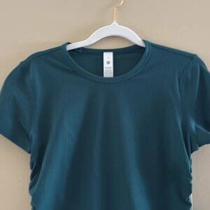 Lululemon All It Takes Tee Ribbed Nulu. Storm Teal. Size 6. NWT.